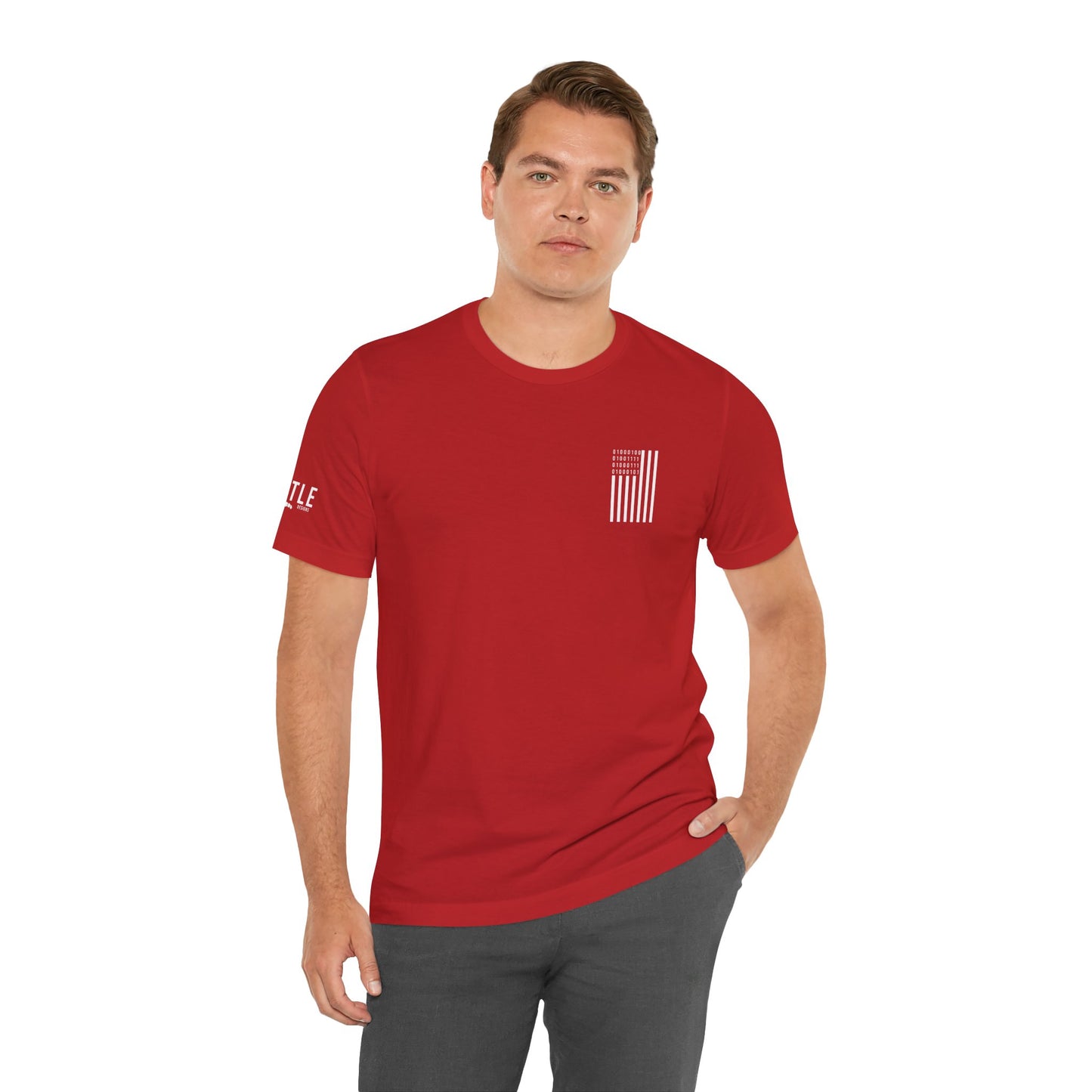 DOGE in Binary Flag Unisex Jersey Short Sleeve Tee