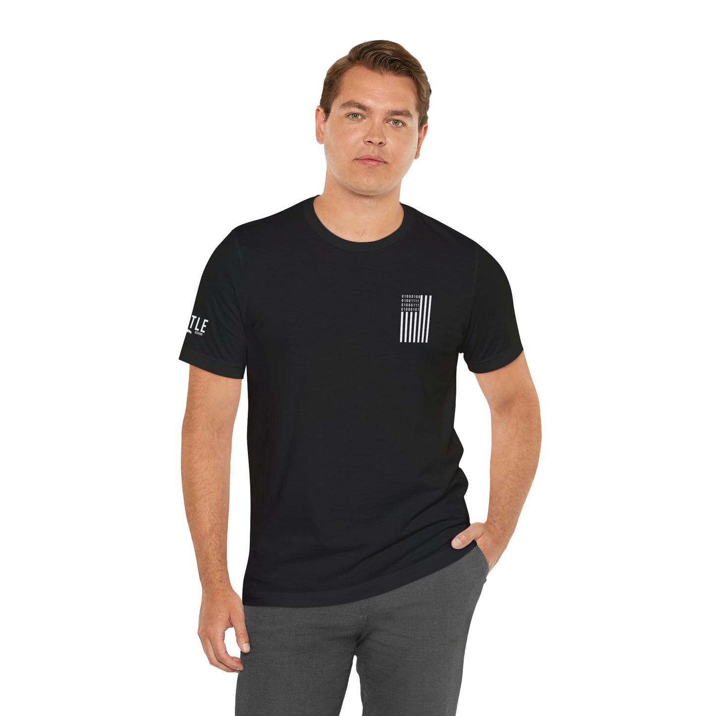 DOGE in Binary Flag Unisex Jersey Short Sleeve Tee