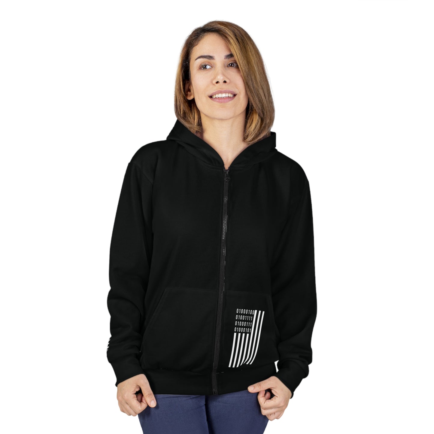 DOGE Binary Code Unisex Zip Hoodie USA Made