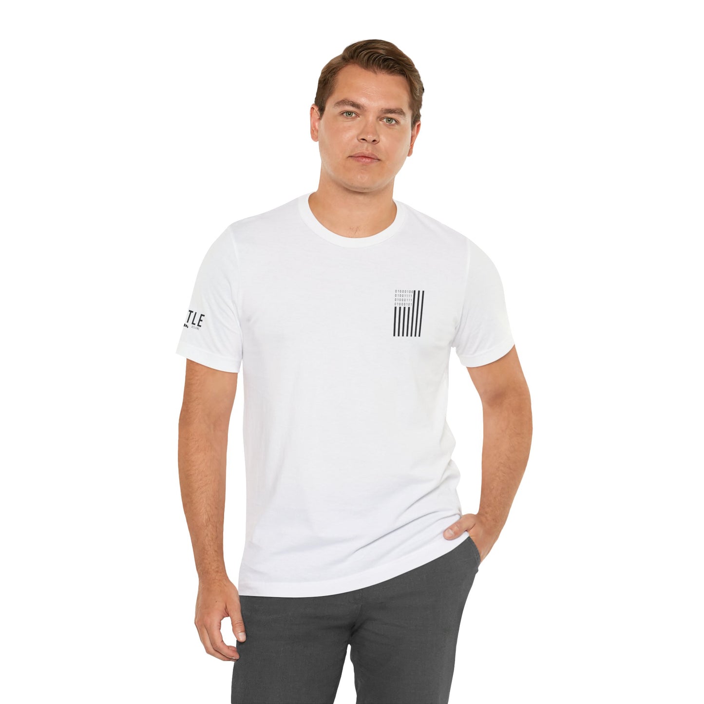 DOGE in Binary Flag Unisex Jersey Short Sleeve Tee