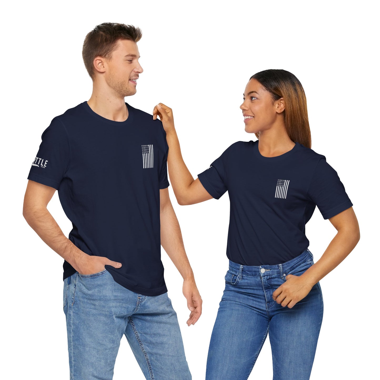 DOGE in Binary Flag Unisex Jersey Short Sleeve Tee