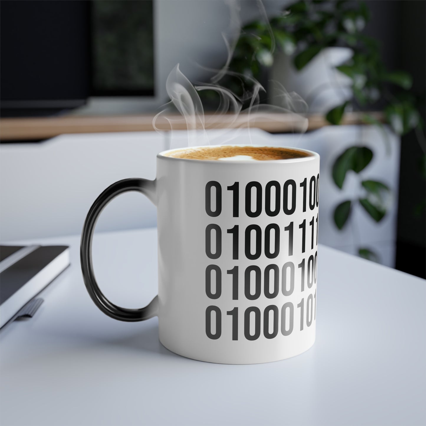 DOGE in Binary Code, Color Morphing Mug, 11oz