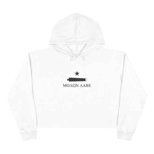 Canon and Star Molon Labe Women's Crop Hoodie