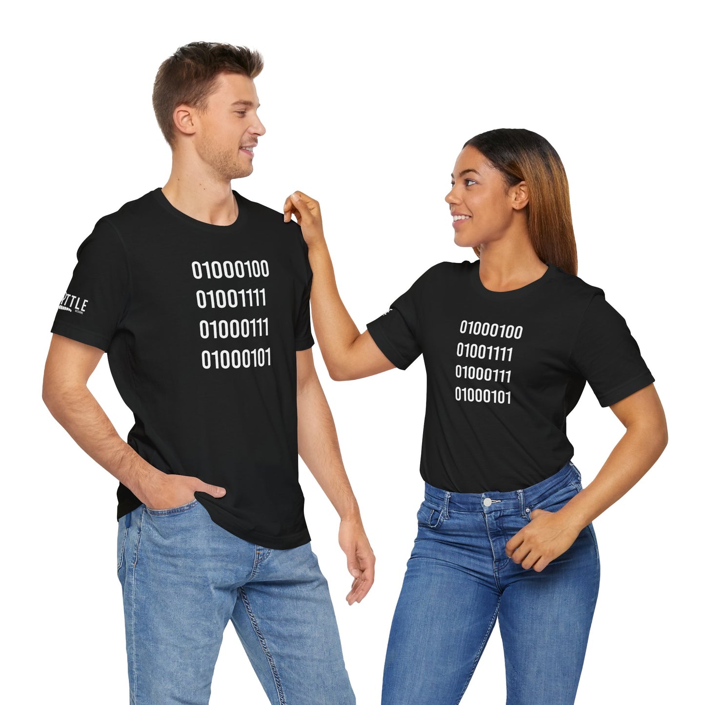 DOGE in Binary Unisex Jersey Short Sleeve Tee