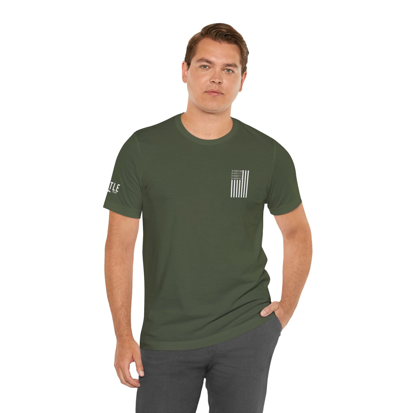 DOGE in Binary Flag Unisex Jersey Short Sleeve Tee