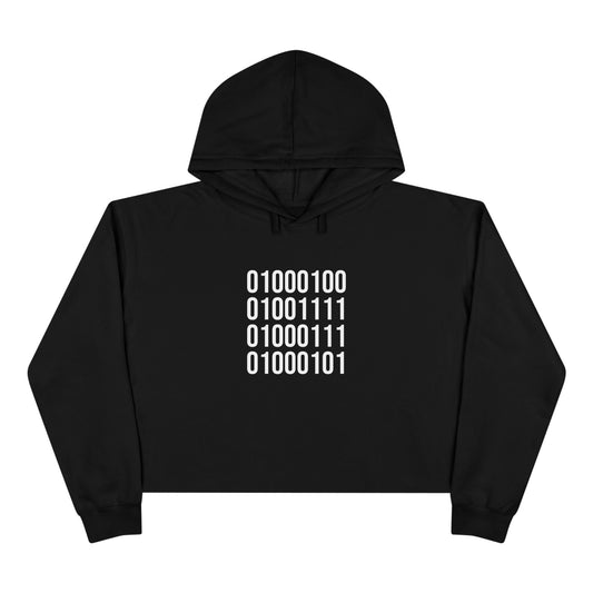 DOGE in Binary Code Women's Crop Hoodie