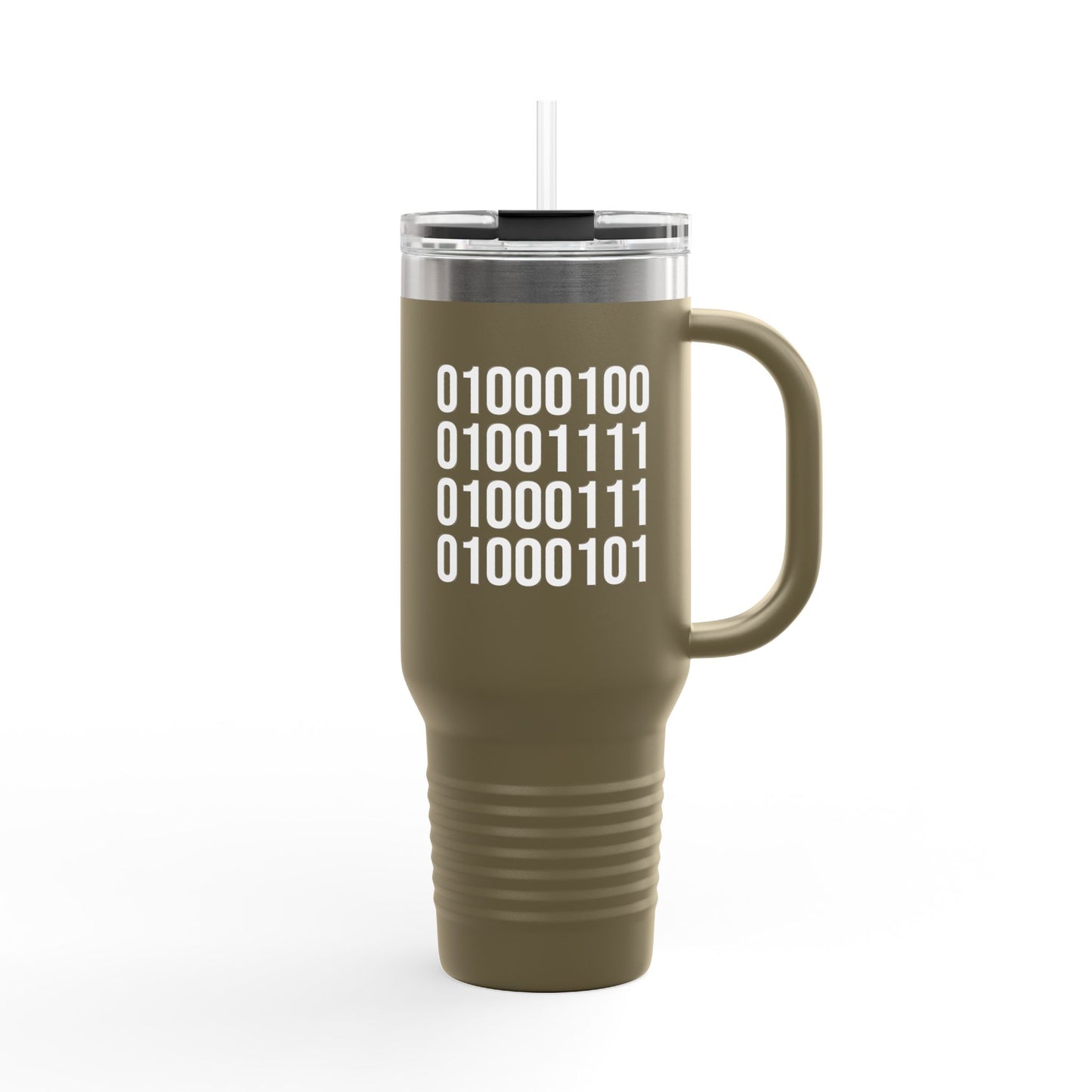 DOGE in Binary Code Insulated Travel Mug, 40oz