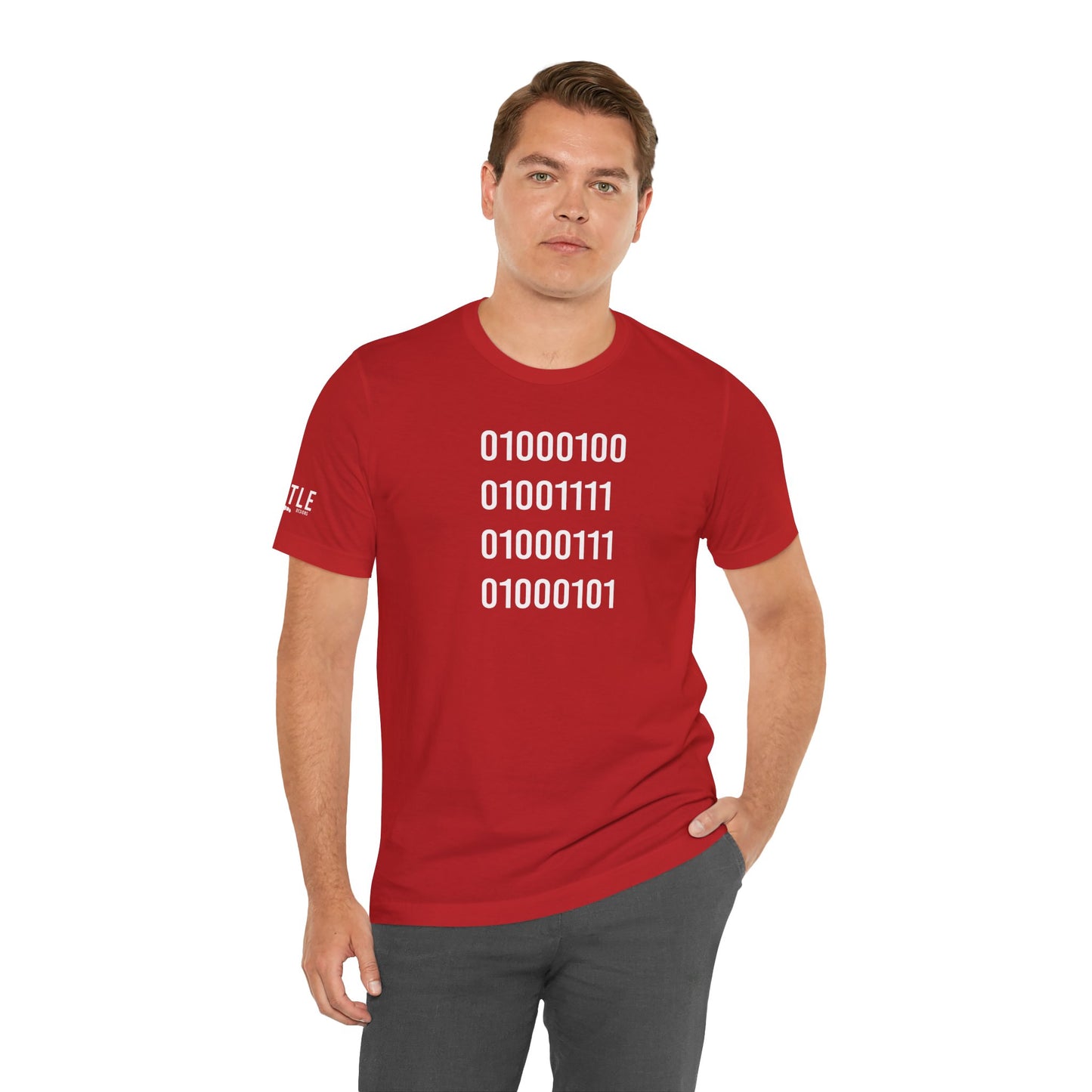 DOGE in Binary Unisex Jersey Short Sleeve Tee