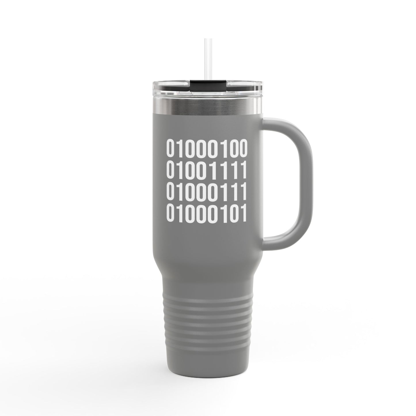 DOGE in Binary Code Insulated Travel Mug, 40oz