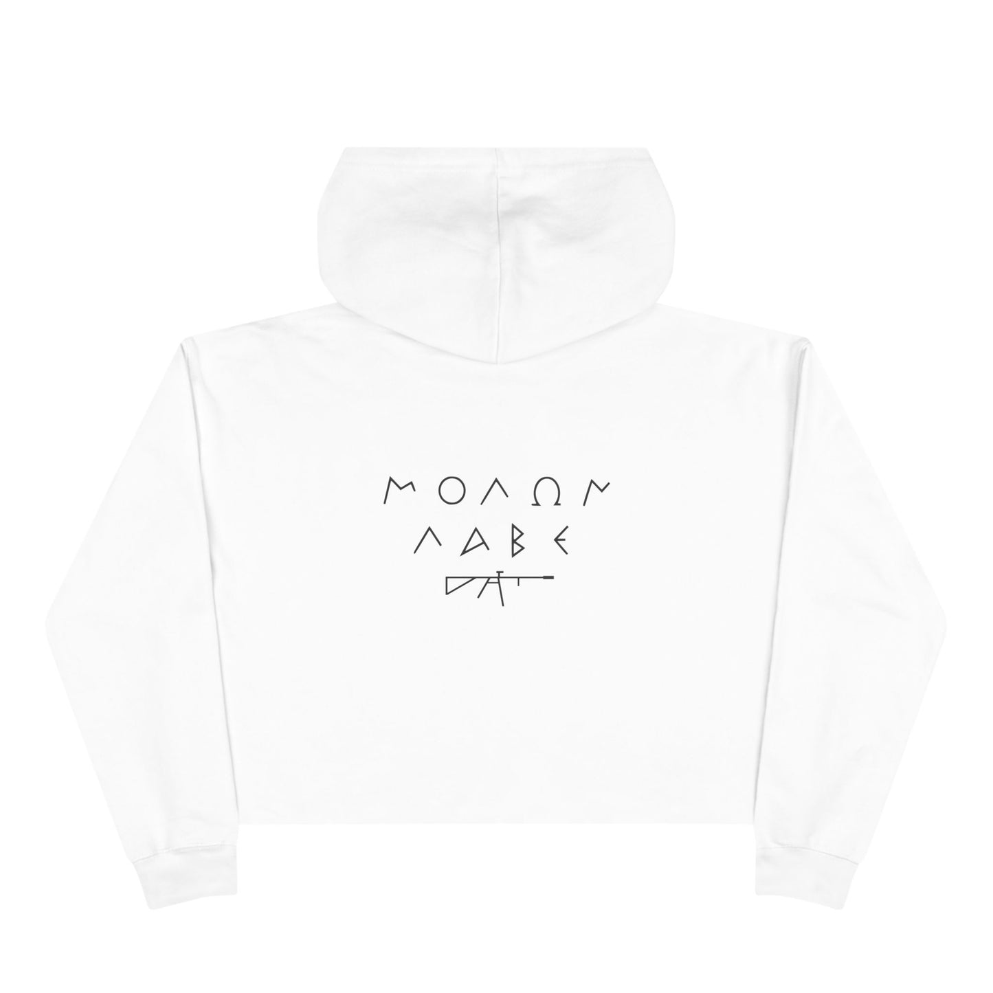 Minimalist Molon Labe Women's Crop Hoodie