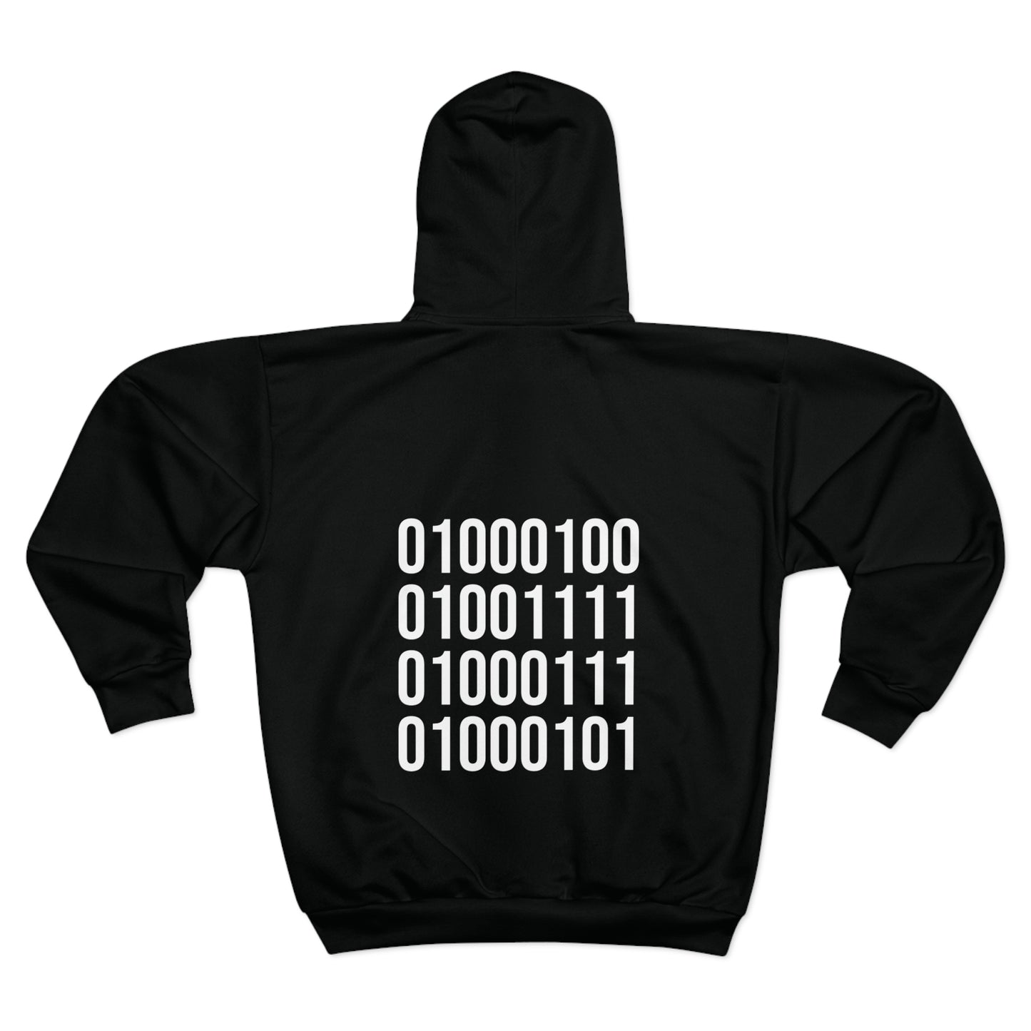 DOGE Binary Code Unisex Zip Hoodie USA Made