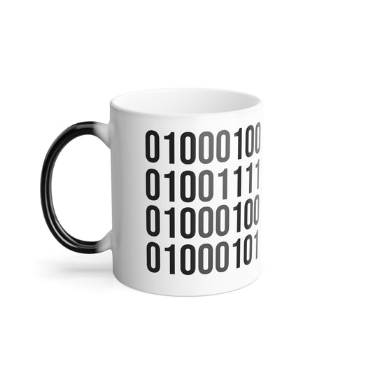 DOGE in Binary Code, Color Morphing Mug, 11oz