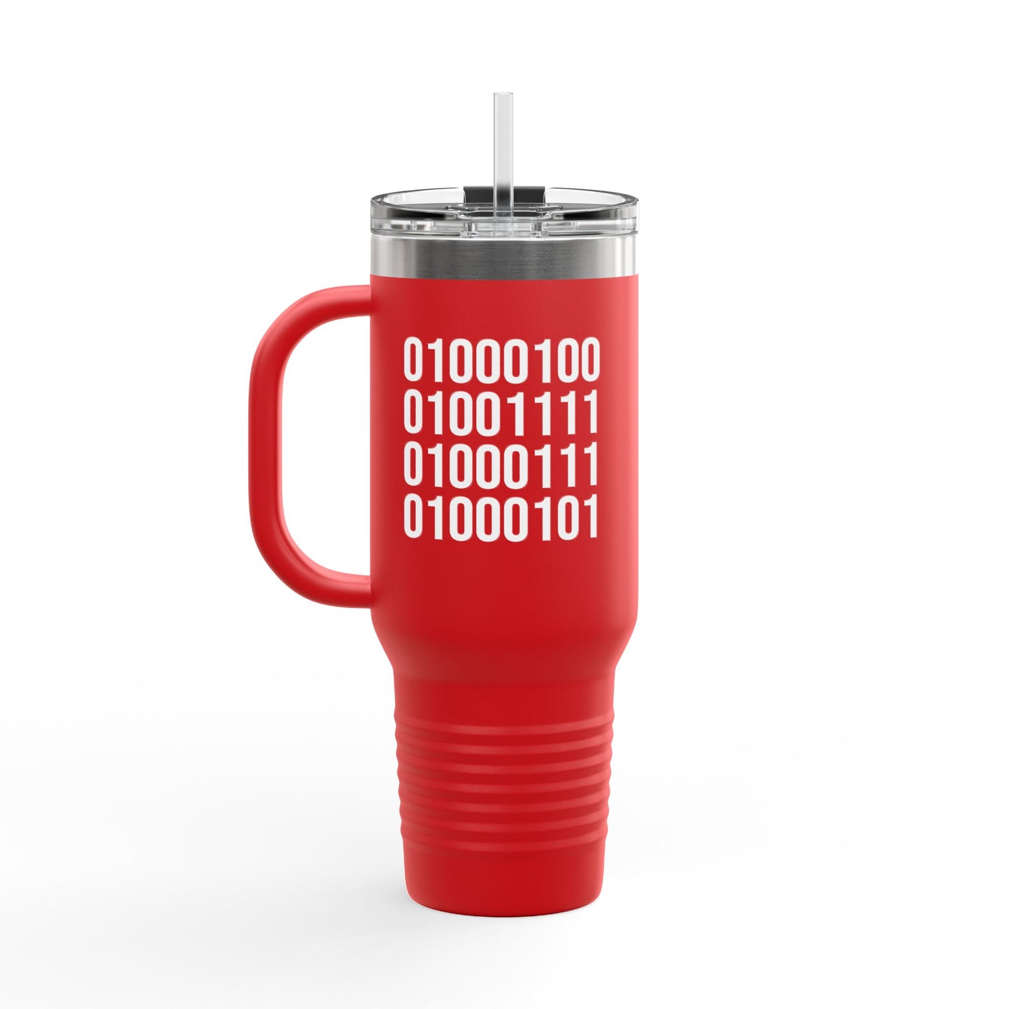 DOGE in Binary Code Insulated Travel Mug, 40oz