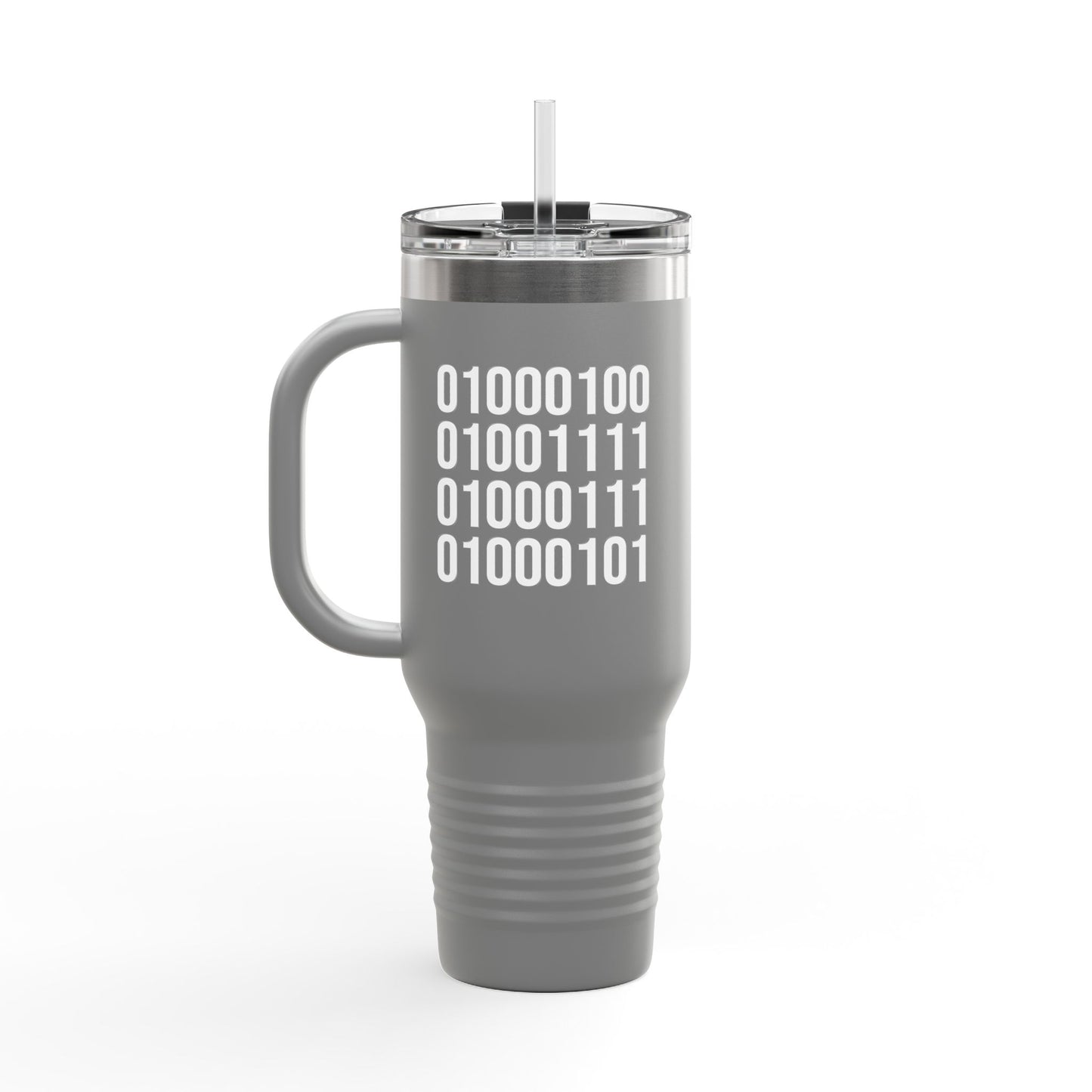 DOGE in Binary Code Insulated Travel Mug, 40oz