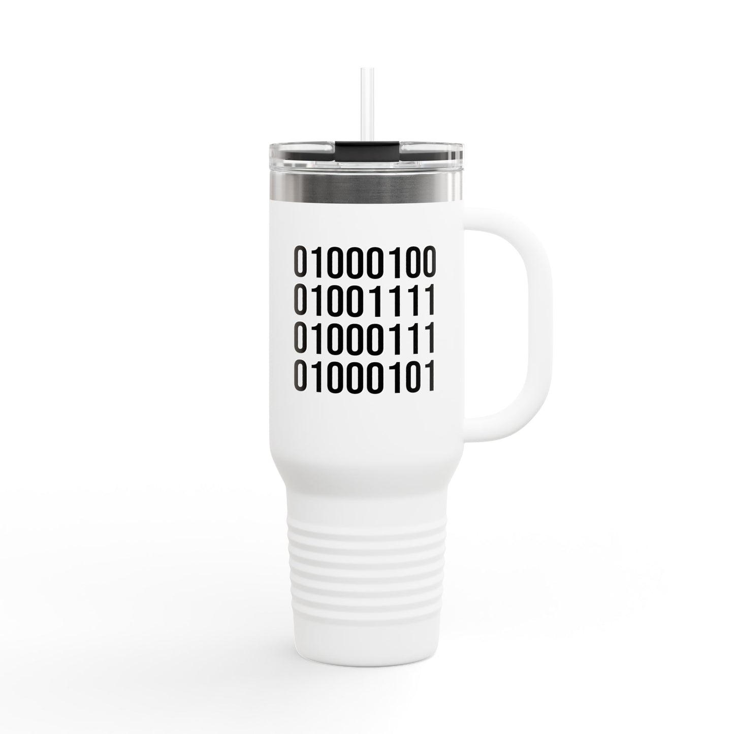 DOGE in Binary Code Insulated Travel Mug, 40oz