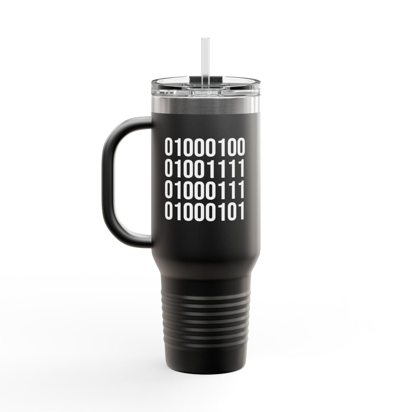 DOGE in Binary Code Insulated Travel Mug, 40oz