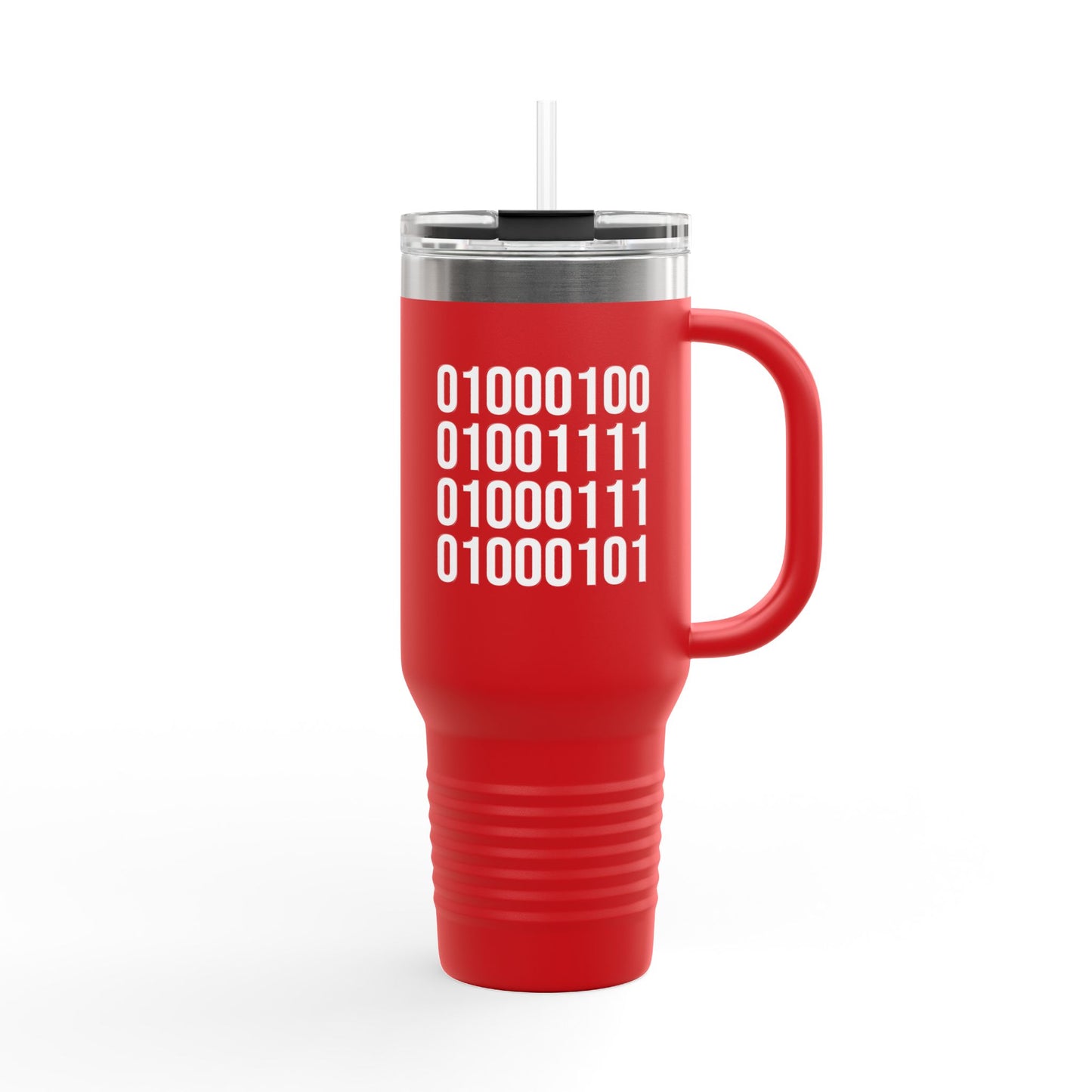 DOGE in Binary Code Insulated Travel Mug, 40oz