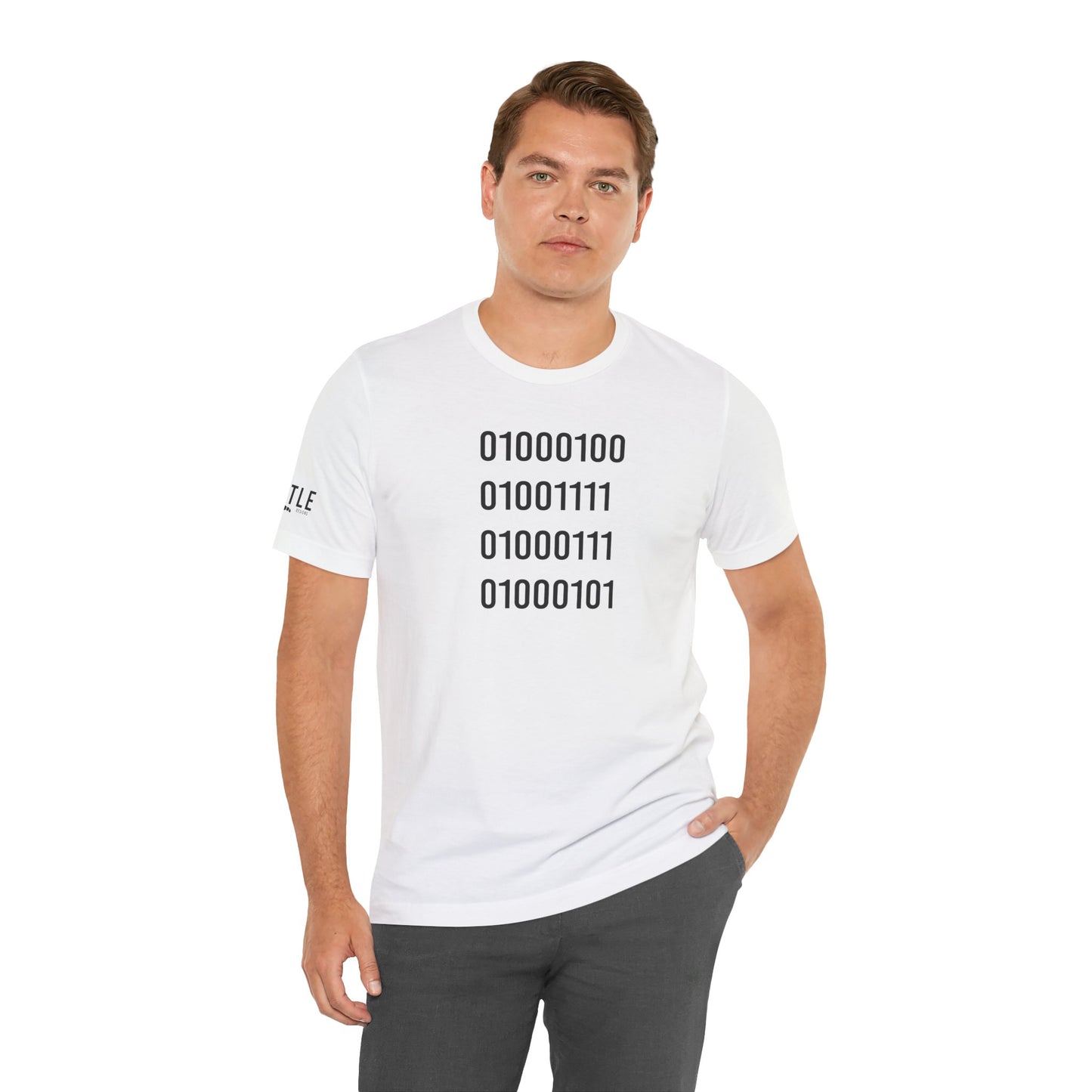 DOGE in Binary Unisex Jersey Short Sleeve Tee