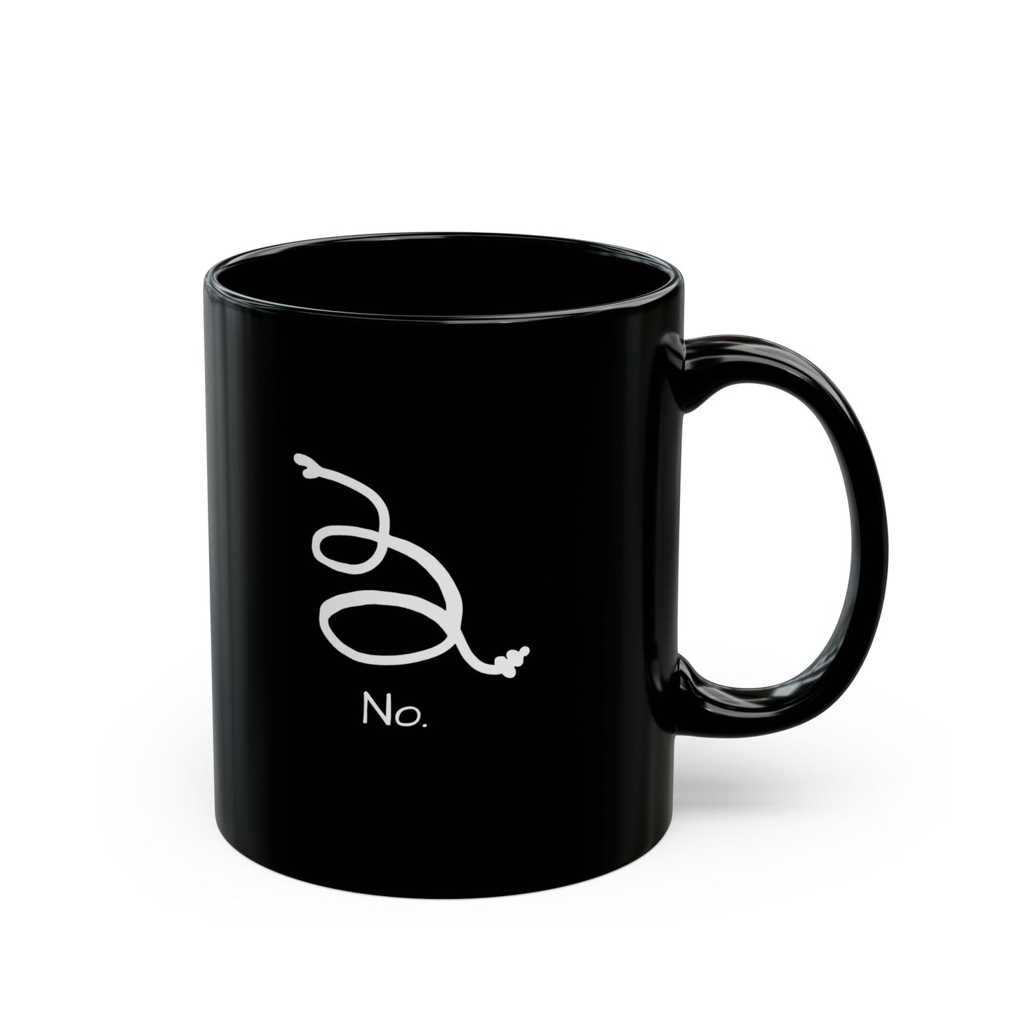 Minimalist Gadsden Flag Black Mug (11oz, 15oz)