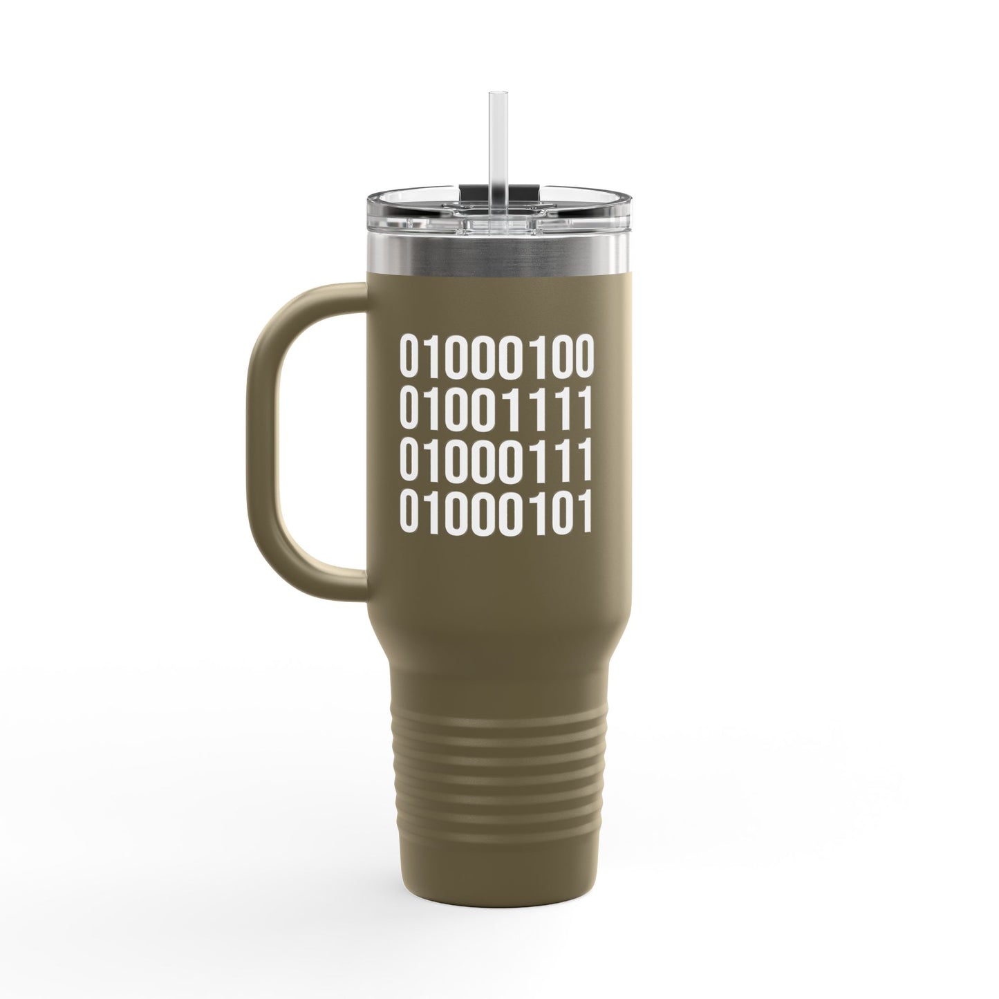 DOGE in Binary Code Insulated Travel Mug, 40oz