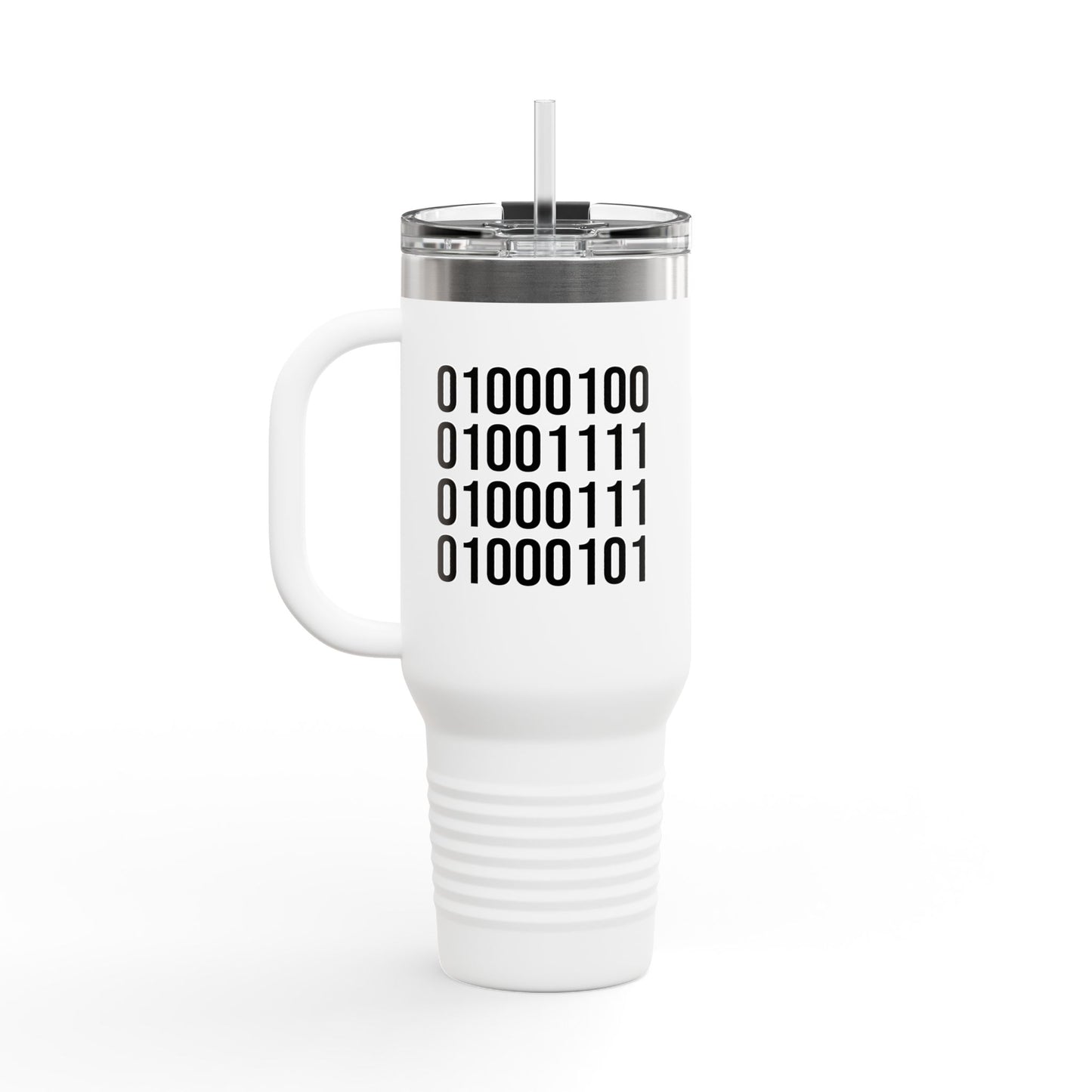 DOGE in Binary Code Insulated Travel Mug, 40oz