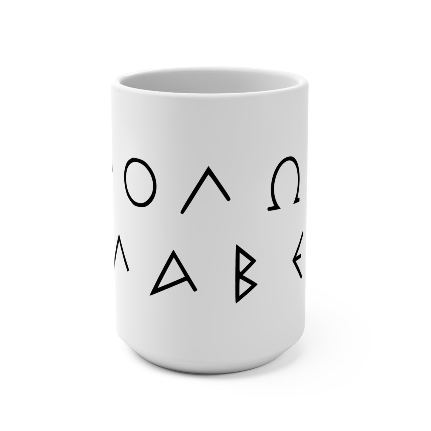 Minimalist Molon Labe 15oz Ceramic Mug in white